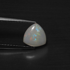 0.69 ct Multicolor Opal Gemstone, Opal Gem in Trillion Cabochon Shape for Sale.