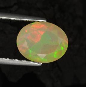 1.57 ct Multicolor Opal Gemstone, Opal Gem in Oval Facet Shape for Sale.