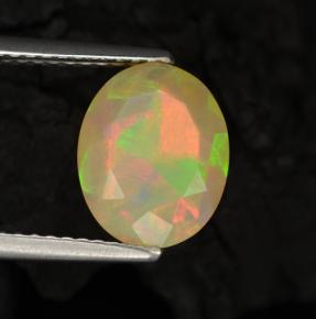 1.57 ct Multicolor Opal Stone, Natural Opal in Oval Facet Shape for Sale