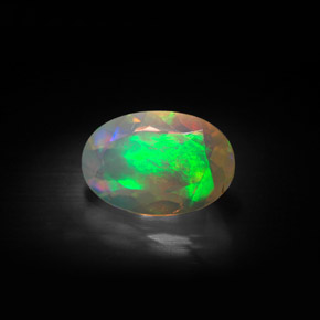 1.68 ct Multicolor Opal Gemstone, Opal Gem in Oval Facet Shape for Sale.