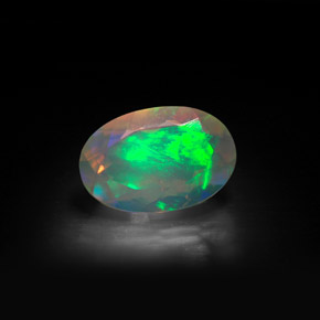 1.68 ct Multicolor Opal Stone, Natural Opal in Oval Facet Shape for Sale