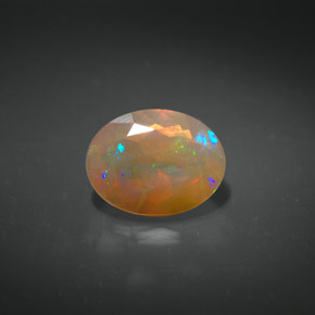 1.06 ct Multicolor Opal Gemstone, Opal Gem in Oval Facet Shape for Sale.