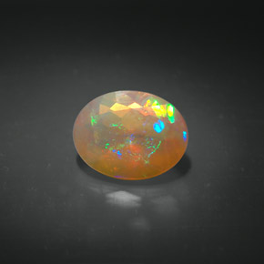 1.06 ct Multicolor Opal Stone, Natural Opal in Oval Facet Shape for Sale