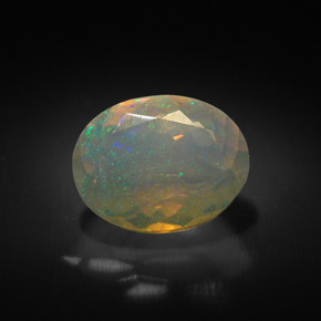 1.35 ct Multicolor Opal Gemstone, Opal Gem in Oval Facet Shape for Sale.