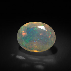 1.35 ct Multicolor Opal Stone, Natural Opal in Oval Facet Shape for Sale