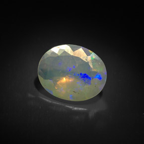 1.31 ct Multicolor Opal Stone, Natural Opal in Oval Facet Shape for Sale
