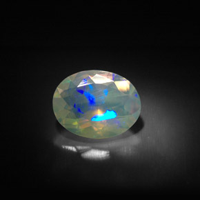 1.20 ct Multicolor Opal Gemstone, Opal Gem in Oval Facet Shape for Sale.