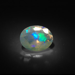 1.20 ct Multicolor Opal Stone, Natural Opal in Oval Facet Shape for Sale