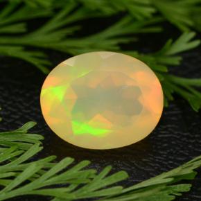 1.69 ct Yellow Opal Gemstone, Opal Gem in Oval Facet Shape for Sale.