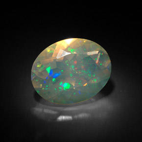 1.63 ct Multicolor Opal Stone, Natural Opal in Oval Facet Shape for Sale