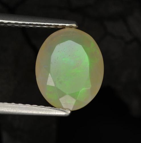 1.33 ct Multicolor Opal Stone, Natural Opal in Oval Facet Shape for Sale