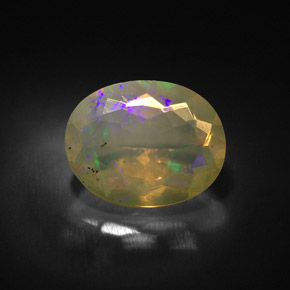 1.43 ct Multicolor Opal Gemstone, Opal Gem in Oval Facet Shape for Sale.