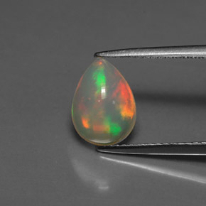 1.40 ct Multicolor Opal Gemstone, Opal Gem in Pear Cabochon Shape for Sale.
