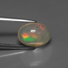 2.53 ct Multicolor Opal Stone, Natural Opal in Oval Cabochon Shape for Sale