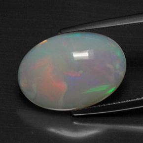 5.49 ct Multicolor Opal Gemstone, Opal Gem in Oval Cabochon Shape for Sale.
