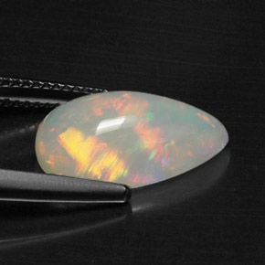 3.87 ct Multicolor Opal Gemstone, Opal Gem in Pear Cabochon Shape for Sale.