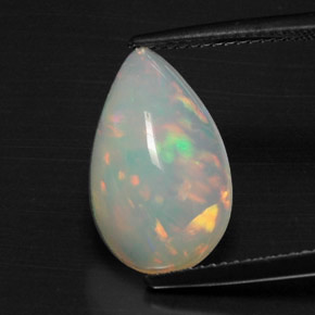 3.87 ct Multicolor Opal Stone, Natural Opal in Pear Cabochon Shape for Sale