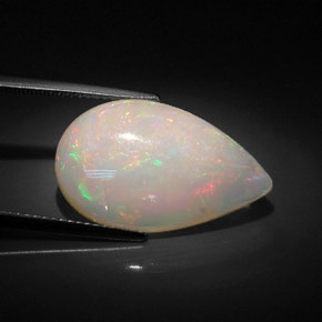 7.38 ct Multicolor Opal Stone, Natural Opal in Pear Cabochon Shape for Sale