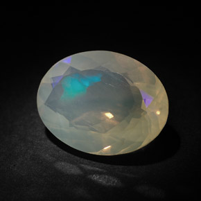 3.63 ct Multicolor Opal Gemstone, Opal Gem in Oval Facet Shape for Sale.