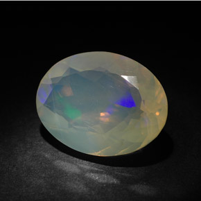 3.63 ct Multicolor Opal Stone, Natural Opal in Oval Facet Shape for Sale