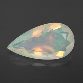2.73 ct Multicolor Opal Gemstone, Opal Gem in Pear Facet Shape for Sale.