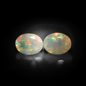 1.60 ct Multicolor Opal Gemstone, Opal Gem in Oval Facet Shape for Sale.