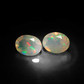 1.60 ct Multicolor Opal Stone, Natural Opal in Oval Facet Shape for Sale