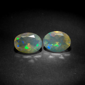 1.46 ct Multicolor Opal Gemstone, Opal Gem in Oval Facet Shape for Sale.