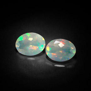 1.51 ct Multicolor Opal Gemstone, Opal Gem in Oval Facet Shape for Sale.