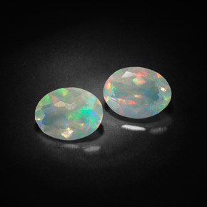 1.51 ct Multicolor Opal Stone, Natural Opal in Oval Facet Shape for Sale