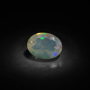 0.83 ct Multicolor Opal Gemstone, Opal Gem in Oval Facet Shape for Sale.