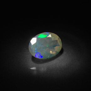 0.83 ct Multicolor Opal Stone, Natural Opal in Oval Facet Shape for Sale