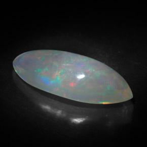 3.34 ct Multicolor Opal Stone, Natural Opal in Marquise Cabochon Shape for Sale