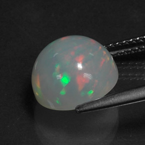 3.09 ct Multicolor Opal Stone, Natural Opal in Round Cabochon Shape for Sale