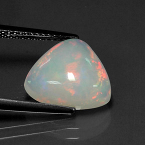 3.19 ct Multicolor Opal Gemstone, Opal Gem in Trillion Cabochon Shape for Sale.