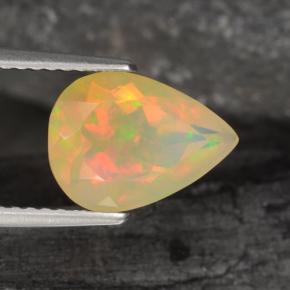 1.57 ct Multicolor Opal Stone, Natural Opal in Pear Facet Shape for Sale