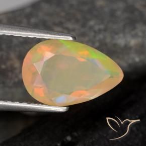 1.50 ct Multicolor Opal Stone, Natural Opal in Pear Facet Shape for Sale