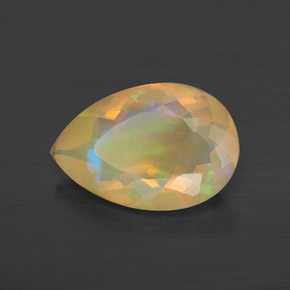 1.49 ct Multicolor Opal Stone, Natural Opal in Pear Facet Shape for Sale