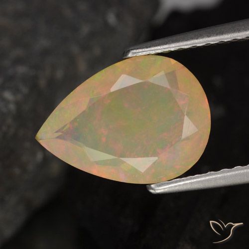1.28 ct Multicolor Opal Gemstone, Opal Gem in Pear Facet Shape for Sale.