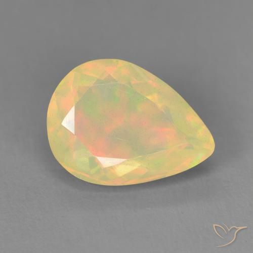 1.54 ct Multicolor Opal Stone, Natural Opal in Pear Facet Shape for Sale