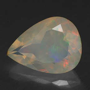 2.19 ct Multicolor Opal Gemstone, Opal Gem in Pear Facet Shape for Sale.
