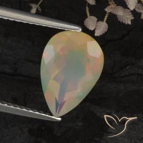 1.73 ct Multicolor Opal Stone, Natural Opal in Pear Facet Shape for Sale