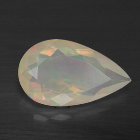 2.84 ct Multicolor Opal Stone, Natural Opal in Pear Facet Shape for Sale
