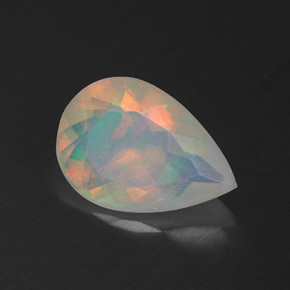 1.77 ct Multicolor Opal Stone, Natural Opal in Pear Facet Shape for Sale