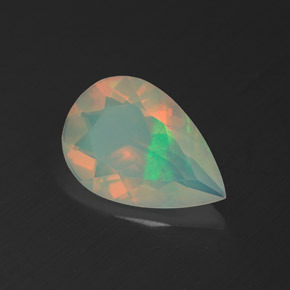 1.53 ct Multicolor Opal Stone, Natural Opal in Pear Facet Shape for Sale