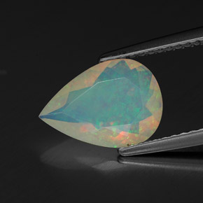 1.28 ct Multicolor Opal Gemstone, Opal Gem in Pear Facet Shape for Sale.