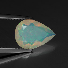 1.28 ct Multicolor Opal Stone, Natural Opal in Pear Facet Shape for Sale
