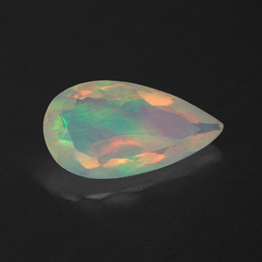 1.39 ct Multicolor Opal Gemstone, Opal Gem in Pear Facet Shape for Sale.