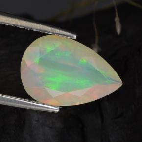 1.64 ct White Opal Gemstone, Opal Gem in Pear Facet Shape for Sale.