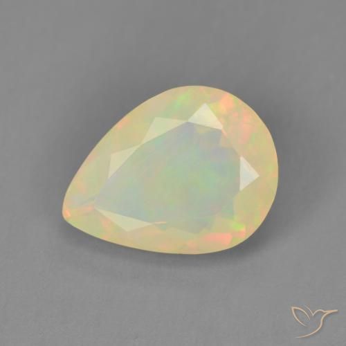 1.69ct Natural Multicolor Opal, Pear Shape, Transparent, Photo A